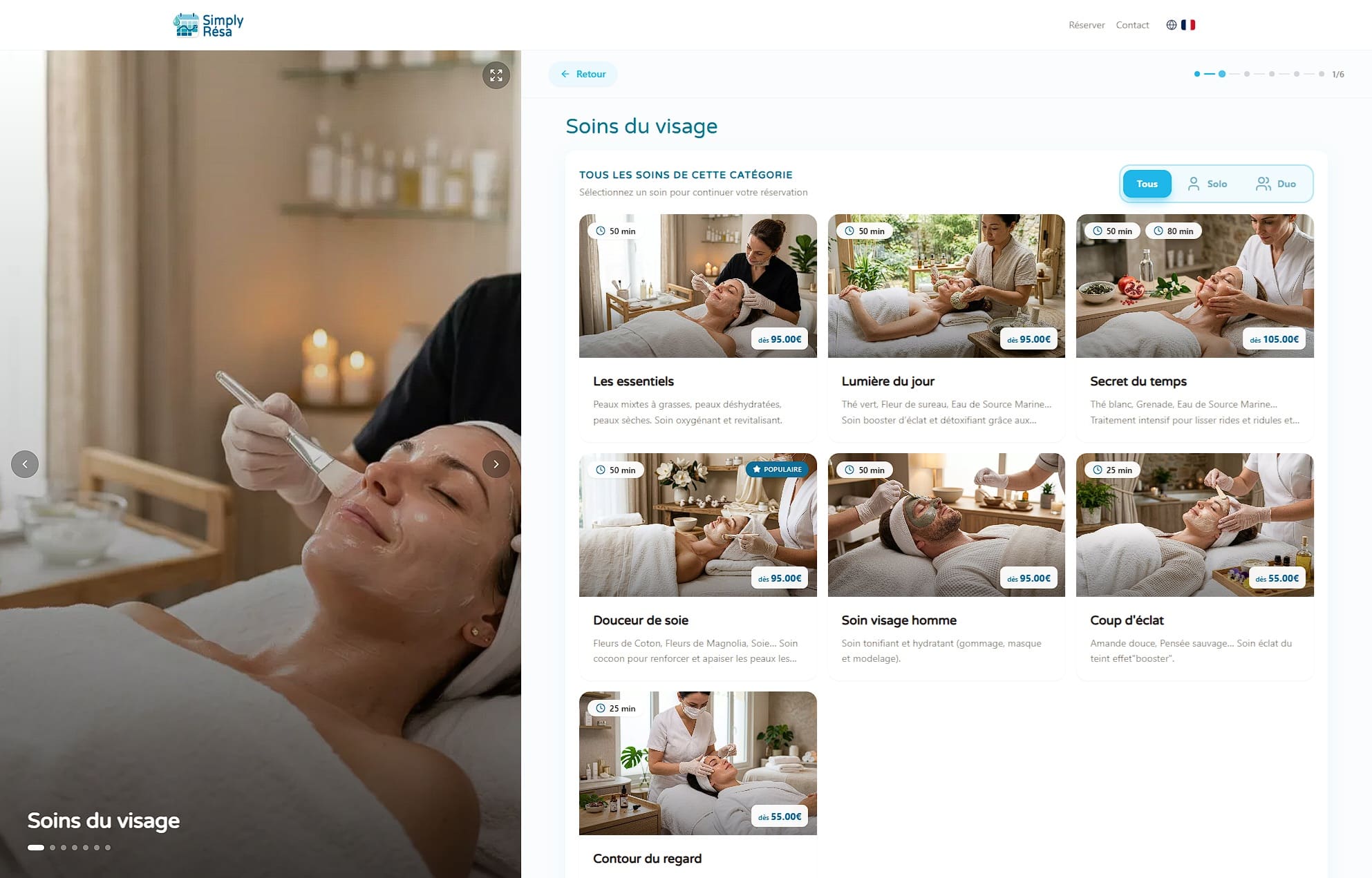 Reserver un soin simply spa